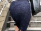 【レーススカートのＯＬ】レーススカートのエロいＯＬのデカ尻！スレンダーだけど柔らかいお尻【414】