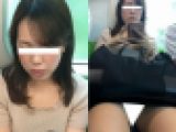 (電車対面）(顔出し)小柄な可愛い感じのロングヘア美人OLさん…無防備にパンストあんよをひろげちゃったお姿を観察してみました!!