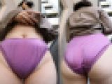 【ワンコイン人妻パンチラ】絶賛再就職活動中だけど毛玉だらけパンティーのおばさん