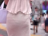 【FHD高画質】鋭角ラインの透けワンピ