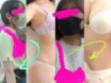 おっぱ◯くっきり！透けブラ女子◯生さんの会話◯聴、下着予想～、、