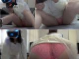 【VRパンチラ】昨日彼氏とエッチしたばかりの性にオープンな美少女にVRやらせたらパンチラしまくり①座り＆後ろから