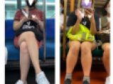 2名の美人お姉さんの対面エロ過ぎる生足美脚231