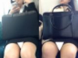 (電車対面）(顔出し）メガネっこリクルートスーツ女子大生さんの…うとうと…意識まどろむ無防備なお姿を観察してみました!!