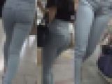 セクシーデニム3＊スレンダーギャルの美しいフロントラインとハイウエストデニのエロ過ぎる尻