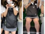 超絶JK風制服S級メガネ美女の真上・対面エロ過ぎるミニスカ生脚125