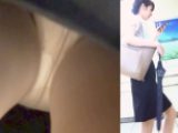 [★新作][★顔出し]パンチラ盗撮 美人OLさん 白パンツを強引撮影 手でカメラをスカートの中へ無理やり突っ込み