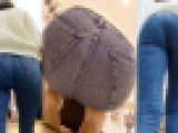 【尻ＨＤ】パンティーラインはバッチリ…歩くたびに喰い込みが激しくなっちゃうスキニーお姉さんｗ