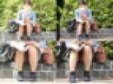 お座りお姉さん発見！！（ＦＨＤ）大変です！！パンツが見えてますよ１７４