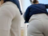 【FullHD】ヒップラインを綺麗に見せてくれそうなフレアパンツだけど逆に強調されちゃう爆尻