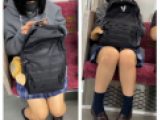 JK風制服美女の真上・対面からのエロ過ぎるミニスカ生脚157