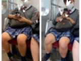 JK風制服美女の対面エロ過ぎるミニスカ生脚158
