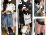 3名のJK風制服美女のエロ過ぎるミニスカ立ち生脚179