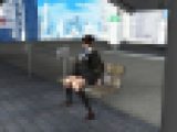 【5本セット】早朝のバス停でベンチに腰かける、鬼のようなスカートの短さの女子学生を発見！