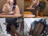 逆さ撮り★モデル体型のキャリアウーマン風美女！美脚のスカート内のパンティは食い込んでいました！