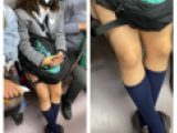JK風制服美女のエロ過ぎるミニスカ生脚187　真上編