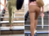 【2名・生尻のようなフォルムを堪能できるレギンス着衣尻】