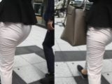 ピンクパンツ尻を3回叩くMっ気アリな桃尻OL①