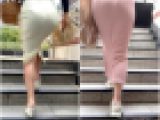 【2名・上品さを装ったエロい着衣尻を披露するモデル達】