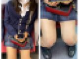 JK風制服美女の真上からのエロ過ぎるミニスカ生脚224