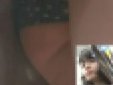 [★顔出し]パンチラ盗撮 女子大生 黒い星柄パンツに接近