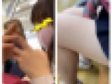 JK風S級制服美女の接近エロ過ぎるミニスカ生脚242 接近篇
