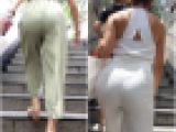 【2名・無防備なパンツドレス着衣尻】