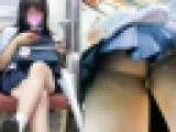 ヤバ食い込み!!【電車対面JK】撮影バレ!?