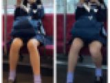 JK風制服美女の対面エロ過ぎる生足美脚255