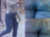 美＊パンティーライン通信＊階段で、エスカで、歩いていても、ジーパンが薄過ぎて食い込みPラインが丸見えお姉さん