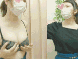 マスク女子再び…　　クリ目のお姉さんは艶肌美乳の持ち主　　僕のお店の試着室343
