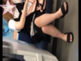 電車対面で脚フェチ