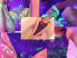 競泳水着×ブラックライトローション ぬるぬる遊び1