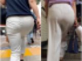 【2名・高級感ある白パンツ着衣尻】