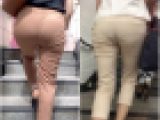 【2名・尻肉とパンティーの主張が強めなOL達】