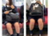 2名のJK風制服美女の対面エロ過ぎるミニスカ生脚332