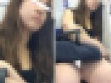 (電車対面）(顔出し)ボディを覆う布面積をミニマムにして…体中をむき出しにしちゃう…破廉恥なお姉さんを観察してみました!!