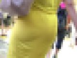【HD高画質】柔らかイエローワンピ しっかりくっきりVライン