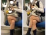 脚を組むJK風制服美女の対面エロ過ぎるミニスカ生脚379