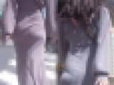 マキシワンピのPライン尻＊タイトスカートの中で揺れまくる尻肉