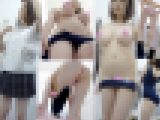 【顔アリ3カメ】超巨乳美少女のスク水試着中の無防備な姿じっくり盗撮?