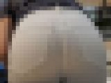 【白デニム】水玉パンティー透け2