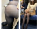 2回撮影！美人OLお姉さんのエロ過ぎる対面・接近黒パンスト美脚749
