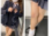 JK風S級制服美女のエロ過ぎるミニスカ立ち生脚451