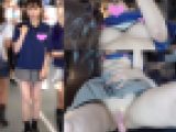【電車痴漢】敏感美少女に開脚中出し痴漢！乳首とクリ責めで絶頂ワレメに肉棒ブチ込み中出し