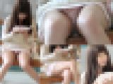 可愛いロリ美少女のお顔とパンツをじっくり盗撮！美脚太ももがエロい極上対面パンチラ