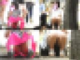 お座りお姉さん発見！！（ＦＨＤ）大変です！！何かに夢中になり、パンツが見えてますよ１８７