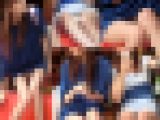 【再販商品】２人揃ってPチラしまくり！ぴちミニワンピから露出した美脚、奥にはダブル白Pでお得感満載極上対面ぱんちら