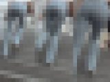 セクシーな丸いデニム尻★階段と歩行でパンパンに張り詰めた巨尻を堪能する