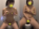 デパートのトイレでこっそりオナニーしちゃうJK136